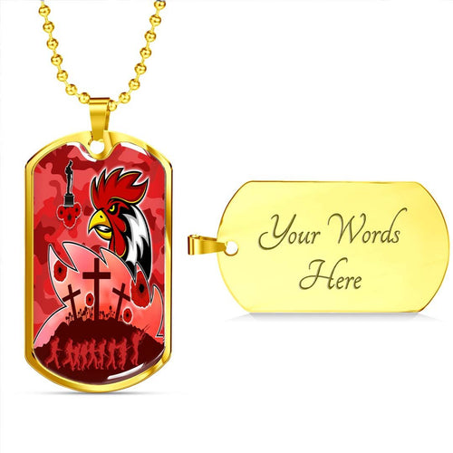 Vibe Hoodie Dog Tag - Sydney Roosters Anzac Day - Lest We Forget - Rugby Team Dog Tag