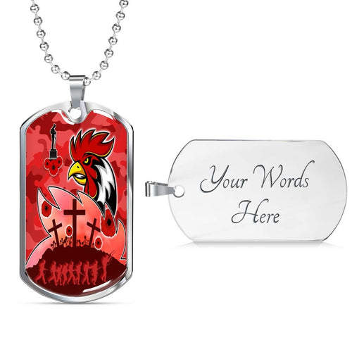 Vibe Hoodie Dog Tag - Sydney Roosters Anzac Day - Lest We Forget - Rugby Team Dog Tag