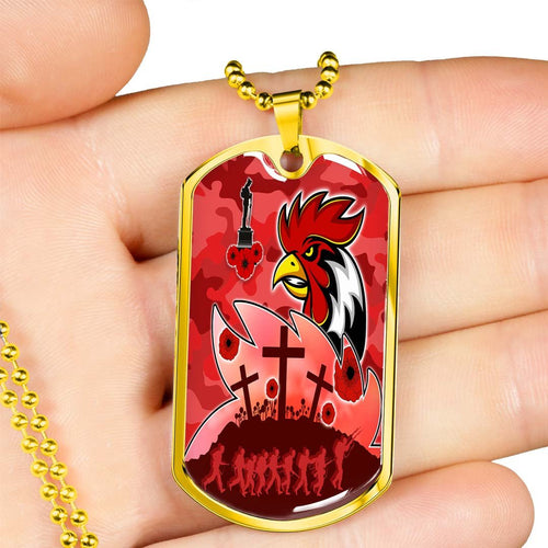 Vibe Hoodie Dog Tag - Sydney Roosters Anzac Day - Lest We Forget - Rugby Team Dog Tag