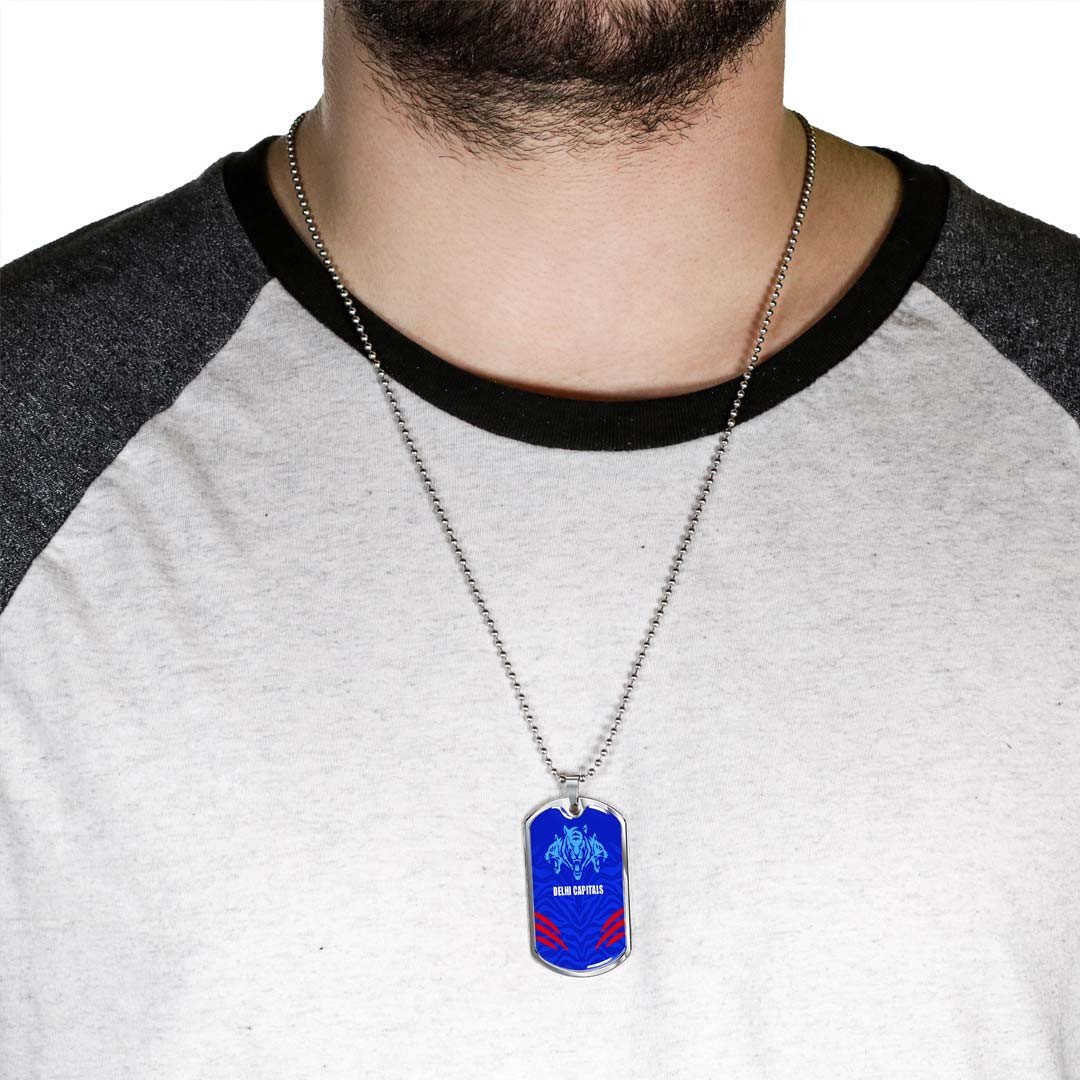Vibe Hoodie Dog Tag - (Custom) Delhi Capitals - Cricket Team Dog Tag