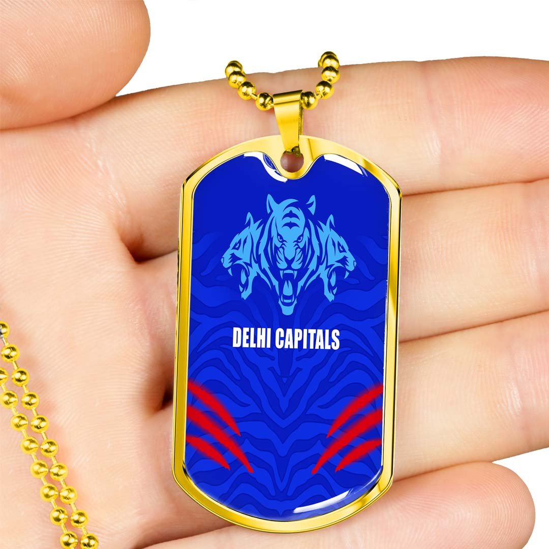 Vibe Hoodie Dog Tag - (Custom) Delhi Capitals - Cricket Team Dog Tag