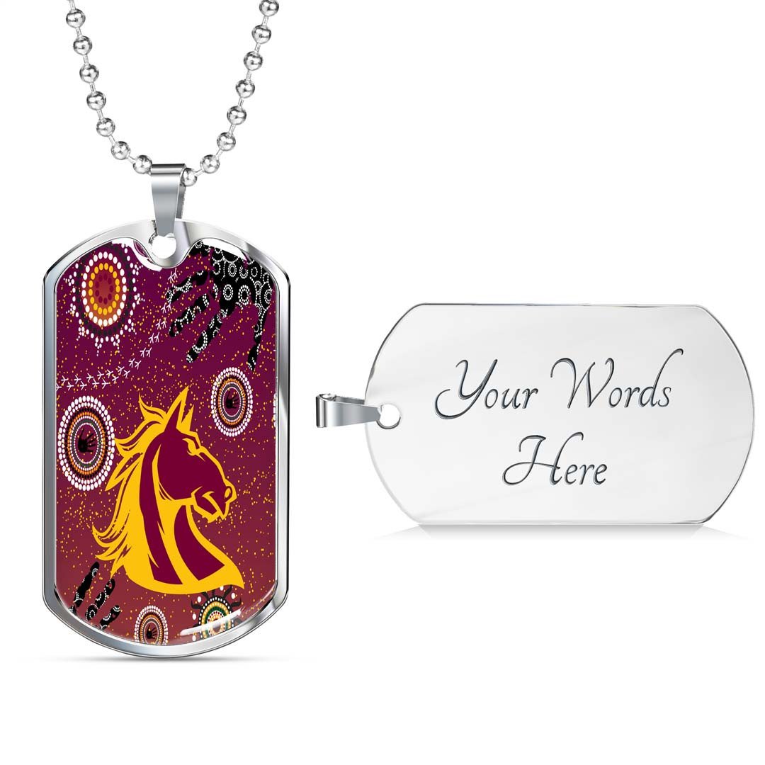 Vibe Hoodie Dog Tag - Brisbane Broncos Indigenous New - Rugby Team Dog Tag