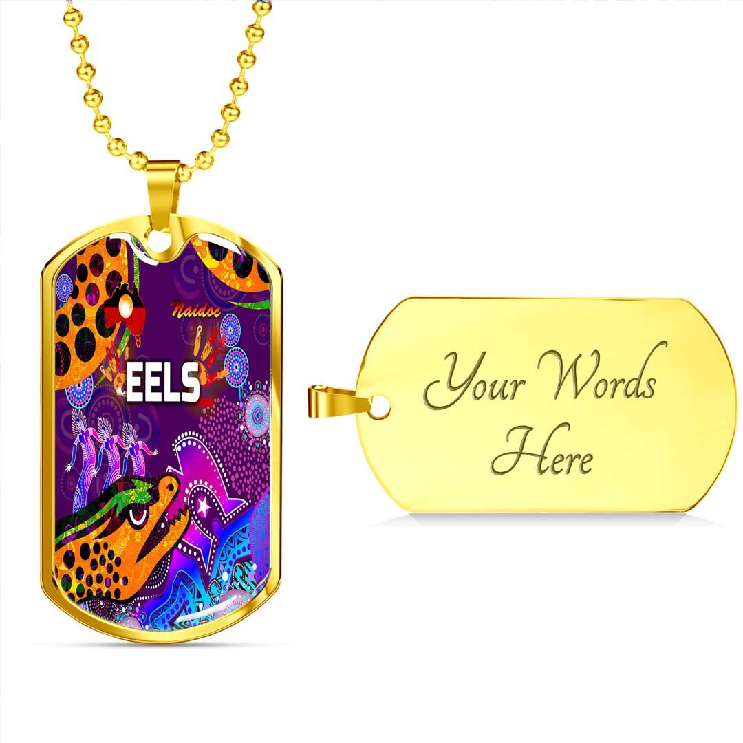 Vibe Hoodie Dog Tag - Parramatta Eels Indigenous Naidoc Violet - Rugby Team Dog Tag