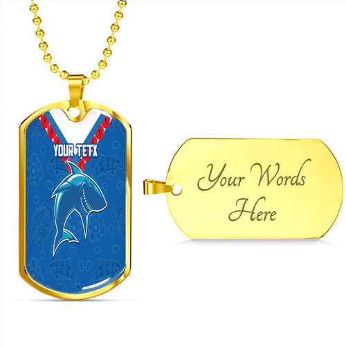 Vibe Hoodie Dog Tag - (Custom) Cronulla-Sutherland Sharks Simple Style - Rugby Team Dog Tag