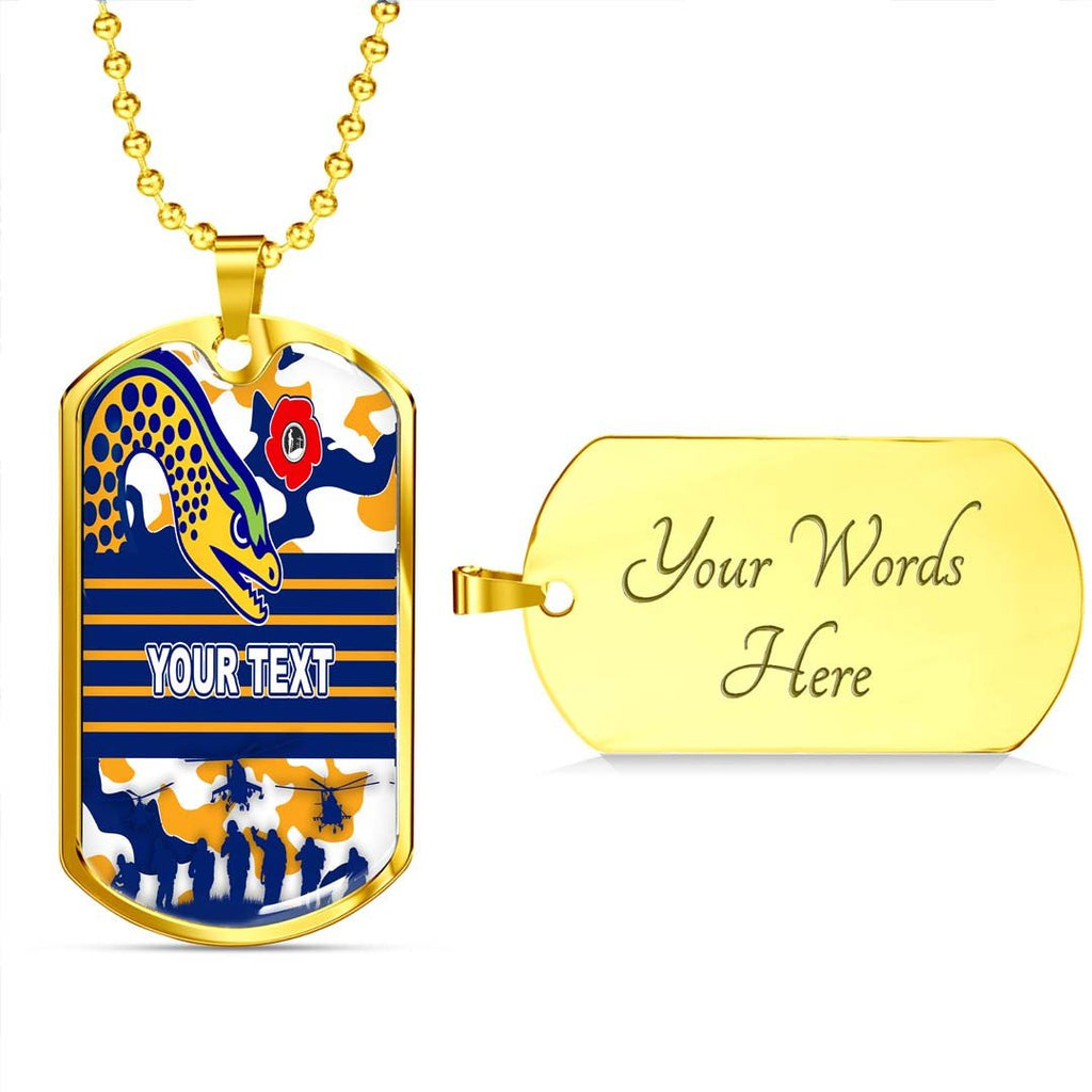 Vibe Hoodie Dog Tag - (Custom) Parramatta Eels Anzac Day & Camouflag - Rugby Team Dog Tag