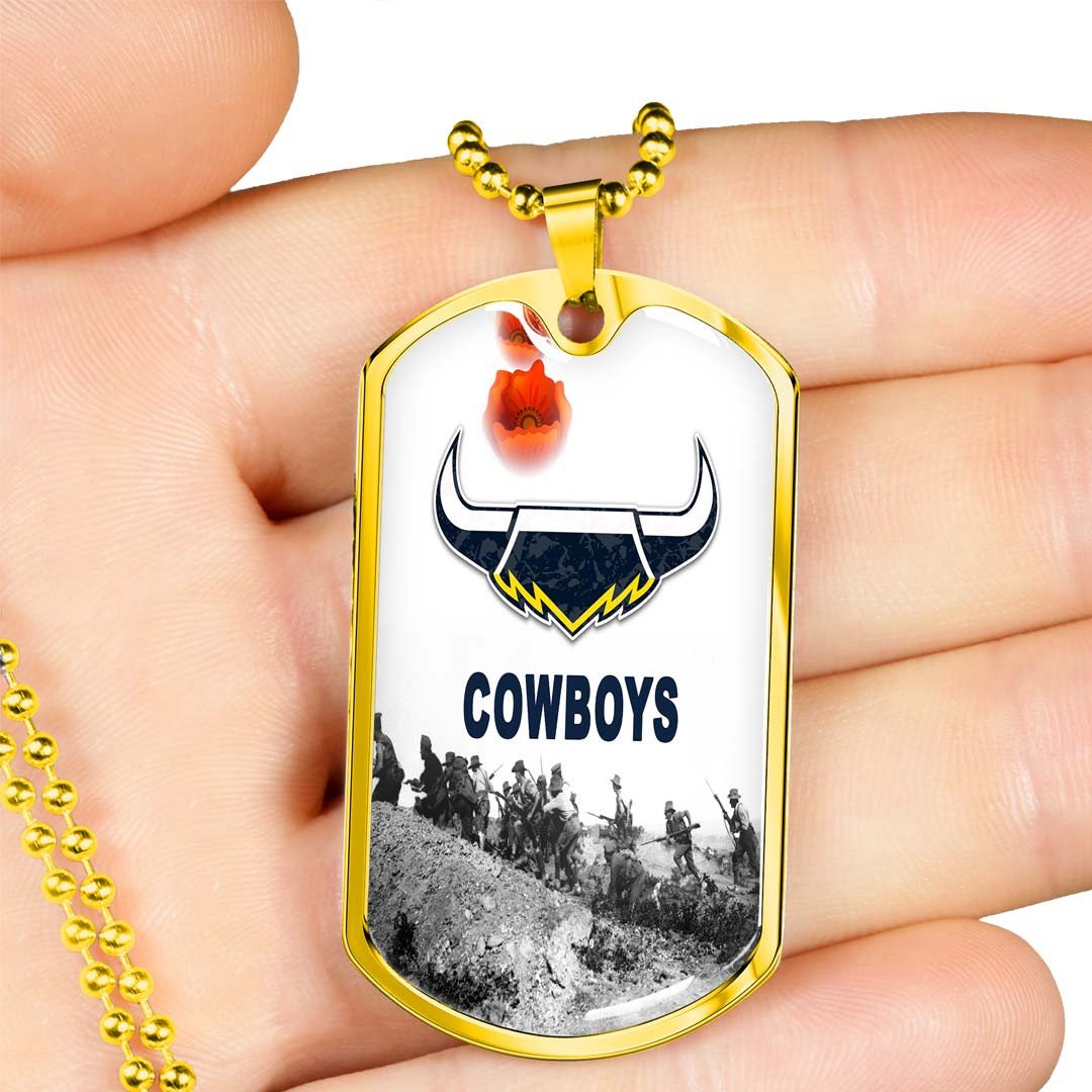 Vibe Hoodie Dog Tag - North Queensland Cowboys Anzac Day Soldiers - Rugby Team Dog Tag