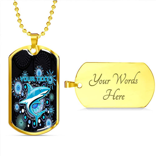 Vibe Hoodie Dog Tag - (Custom) Cronulla-Sutherland Sharks Indigenous Black - Rugby Team Dog Tag Dog Tag
