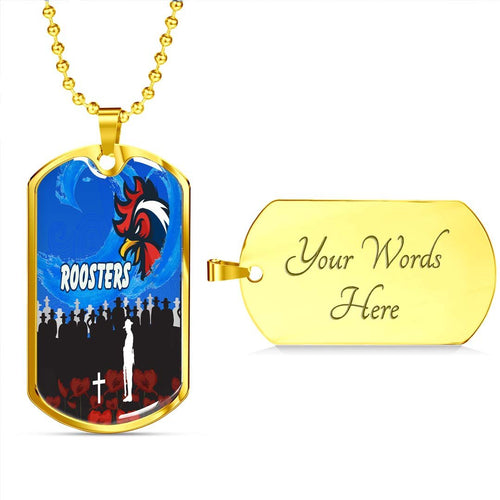 Vibe Hoodie Dog Tag - Sydney Roosters Poppy Anzac Day - Rugby Team Dog Tag