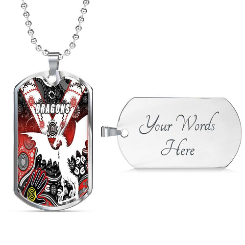 Vibe Hoodie Dog Tag - (Custom) St. George Illawarra Dragons Naidoc - Rugby Team Dog Tag