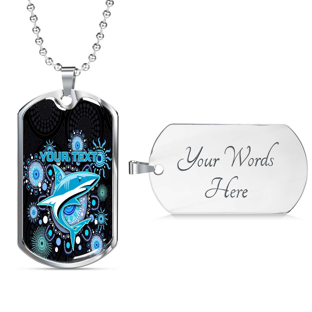 Vibe Hoodie Dog Tag - (Custom) Cronulla-Sutherland Sharks Indigenous Black - Rugby Team Dog Tag Dog Tag