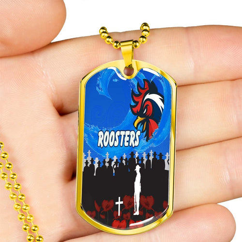 Vibe Hoodie Dog Tag - Sydney Roosters Poppy Anzac Day - Rugby Team Dog Tag