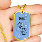 Vibe Hoodie Dog Tag - Cronulla-Sutherland Sharks Simple - Rugby Team Dog Tag