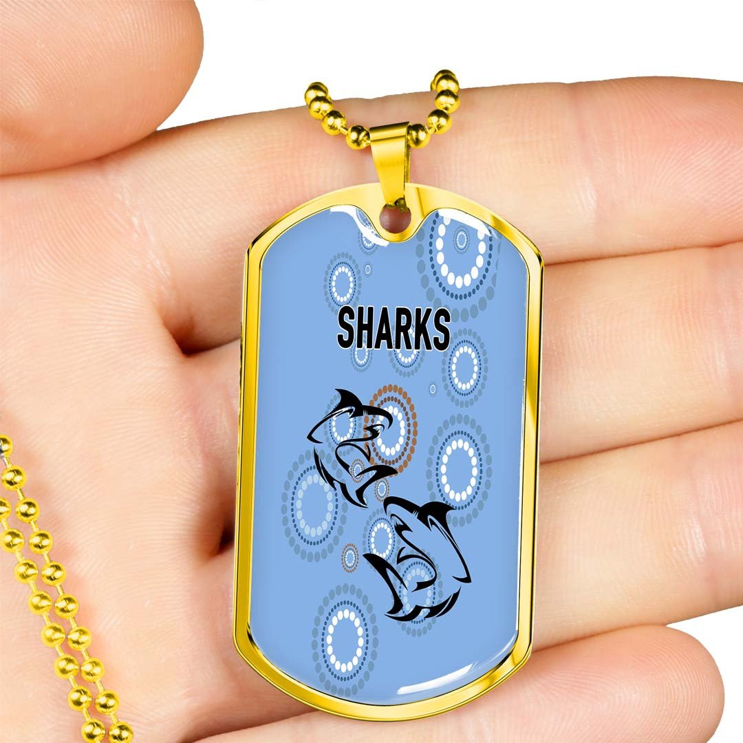 Vibe Hoodie Dog Tag - Cronulla-Sutherland Sharks Simple - Rugby Team Dog Tag