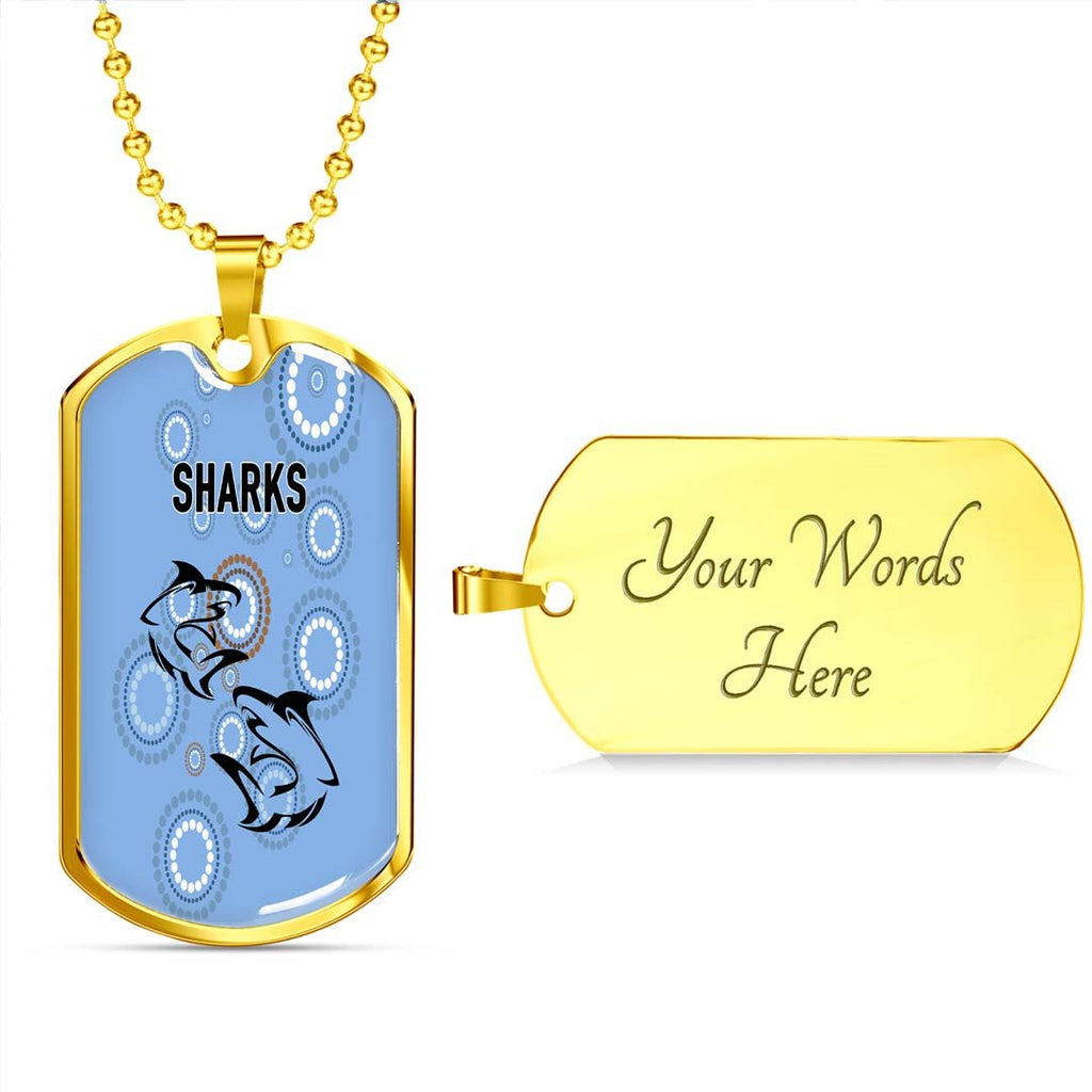Vibe Hoodie Dog Tag - Cronulla-Sutherland Sharks Simple - Rugby Team Dog Tag