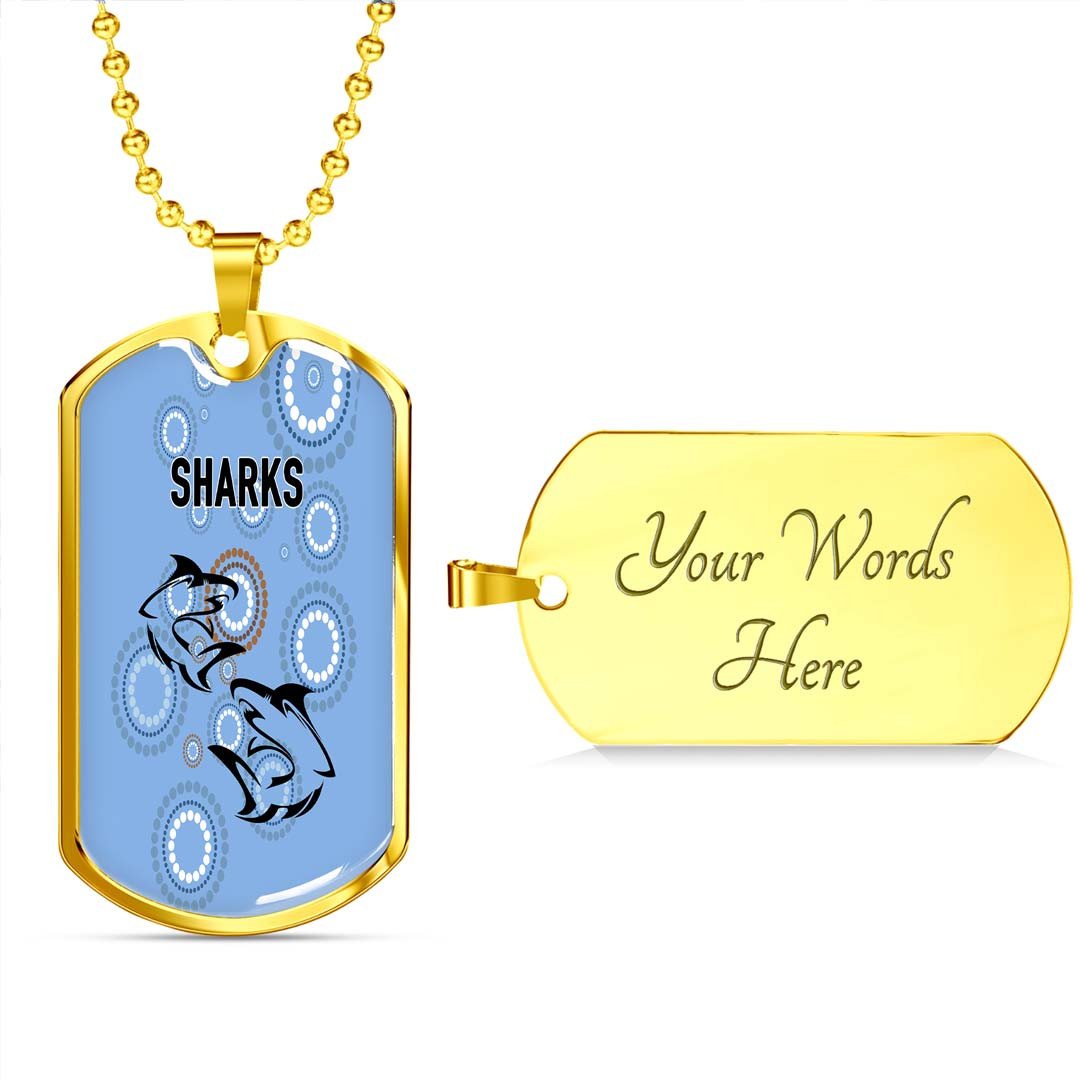 Vibe Hoodie Dog Tag - Cronulla-Sutherland Sharks Simple - Rugby Team Dog Tag