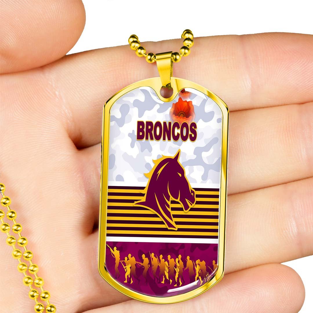 Vibe Hoodie Dog Tag - Brisbane Broncos Anzac Day Limited - Rugby Team Dog Tag
