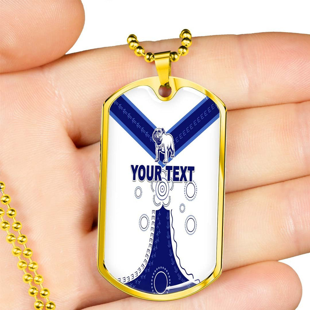 Vibe Hoodie Dog Tag - (Custom) Canterbury-Bankstown Bulldogs Anzac Day Indigenous - Rugby Team Dog Tag