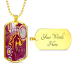 Vibe Hoodie Dog Tag - (Custom) Brisbane Broncos Indigenous Unique - Rugby Team Dog Tag