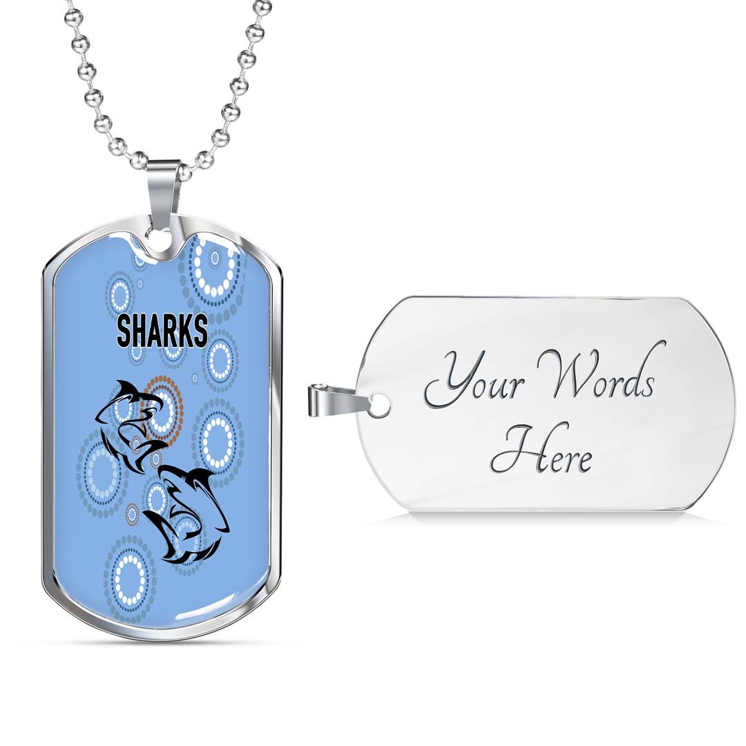 Vibe Hoodie Dog Tag - Cronulla-Sutherland Sharks Simple - Rugby Team Dog Tag