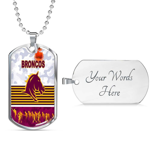 Vibe Hoodie Dog Tag - Brisbane Broncos Anzac Day Limited - Rugby Team Dog Tag