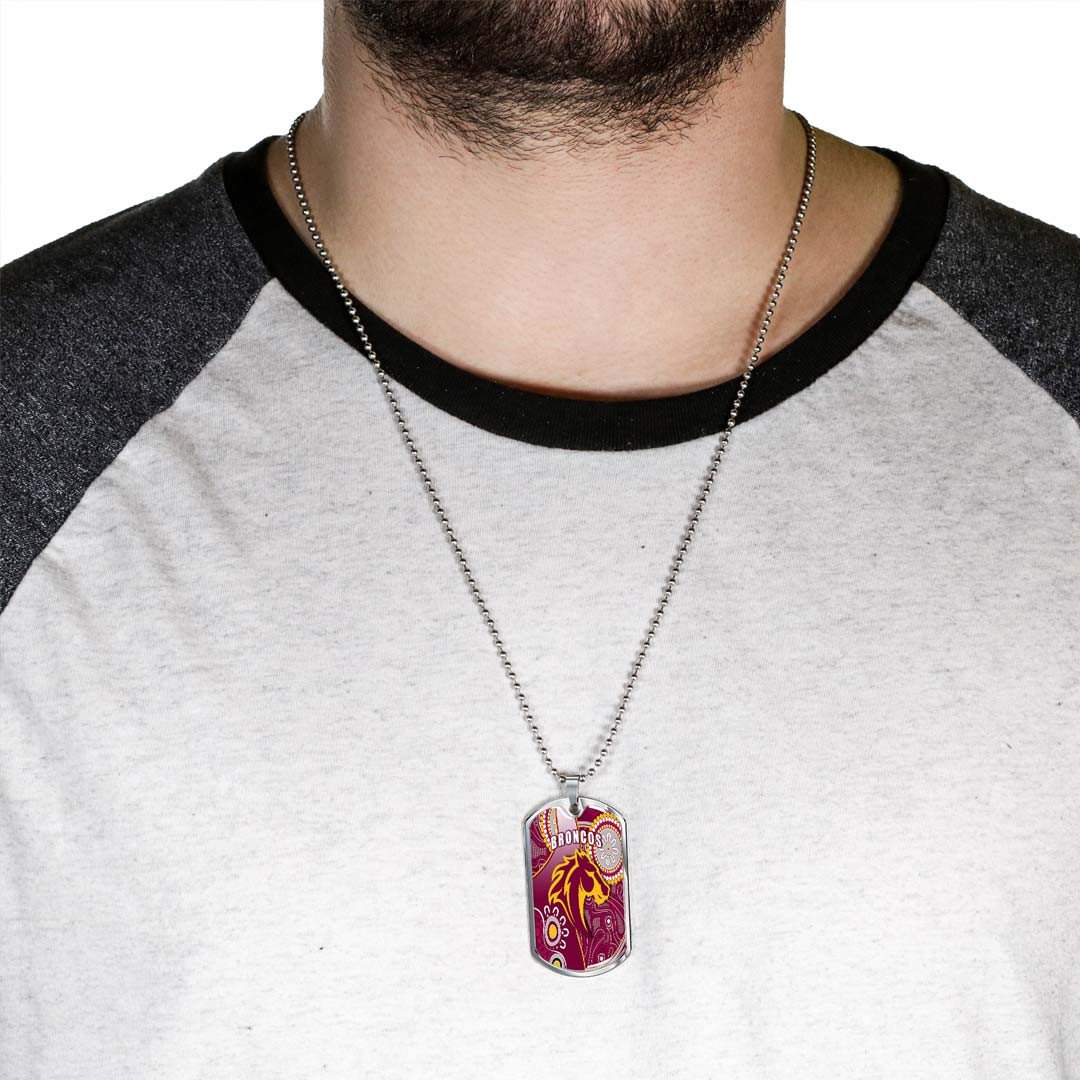 Vibe Hoodie Dog Tag - (Custom) Brisbane Broncos Indigenous Unique - Rugby Team Dog Tag
