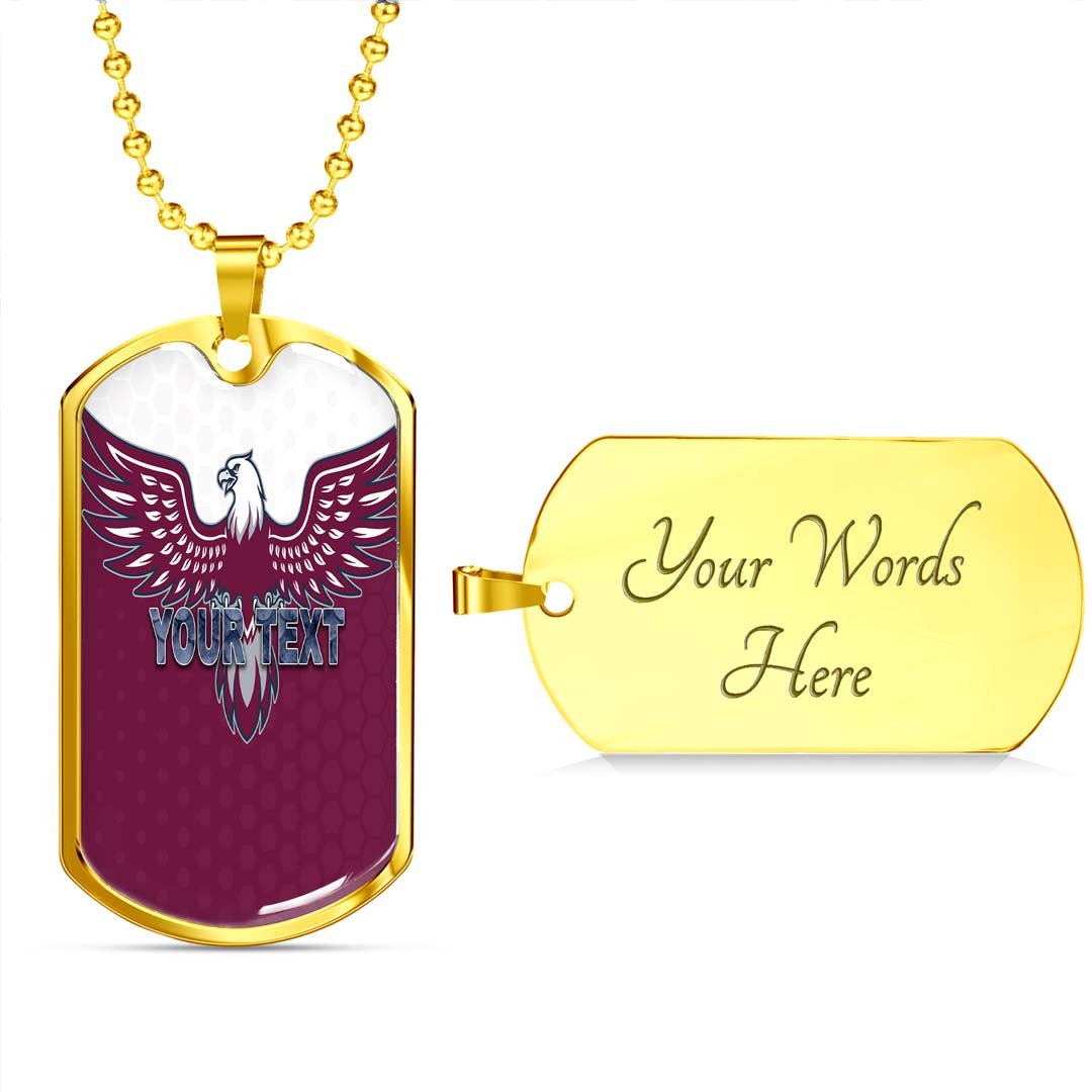 Vibe Hoodie Dog Tag - (Custom) Manly-Warringah Sea Eagles Simple - Rugby Team Dog Tag
