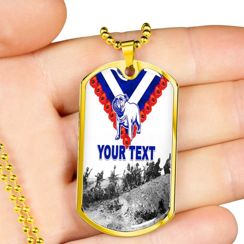 Vibe Hoodie Dog Tag - (Custom) Canterbury-Bankstown Bulldogs Anzac Day Original - Rugby Team Dog Tag