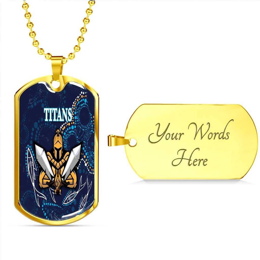 Vibe Hoodie Dog Tag - (Custom) Gold Coast Titans Navy Ver. - Rugby Team Dog Tag