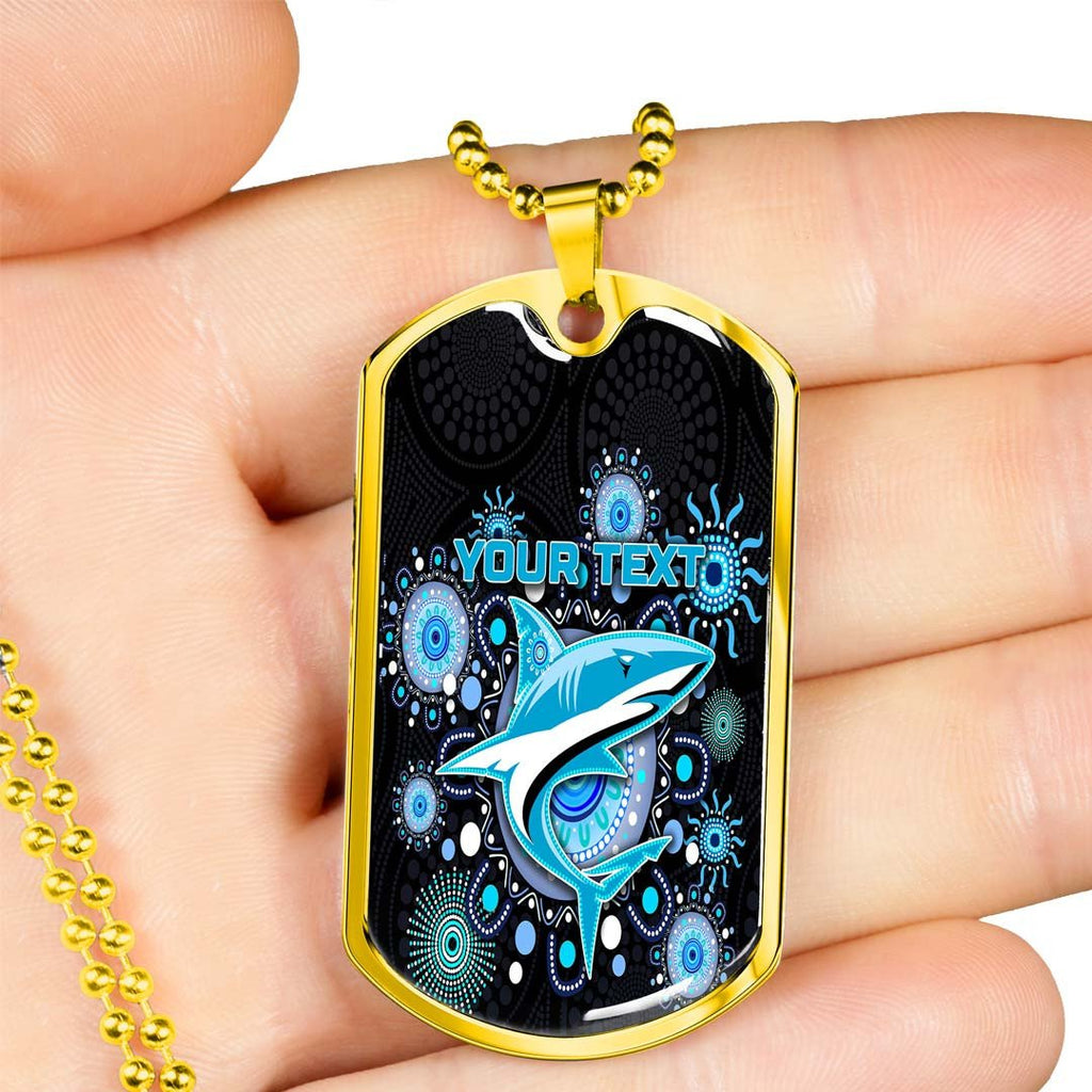 Vibe Hoodie Dog Tag - (Custom) Cronulla-Sutherland Sharks Indigenous Black - Rugby Team Dog Tag Dog Tag