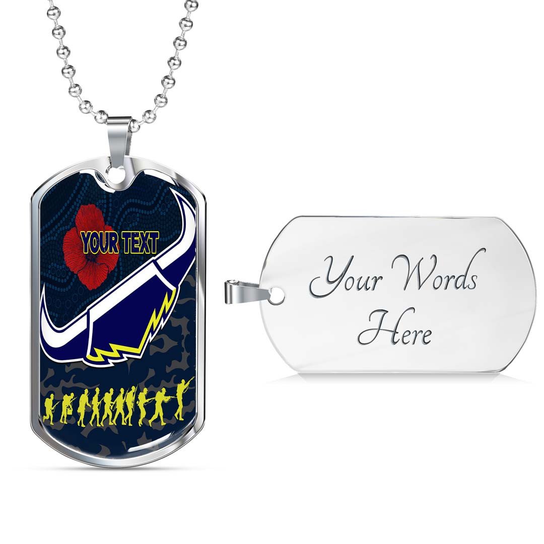Vibe Hoodie Dog Tag - (Custom) North Queensland Cowboys Anzac Special Style - Rugby Team Dog Tag Dog Tag