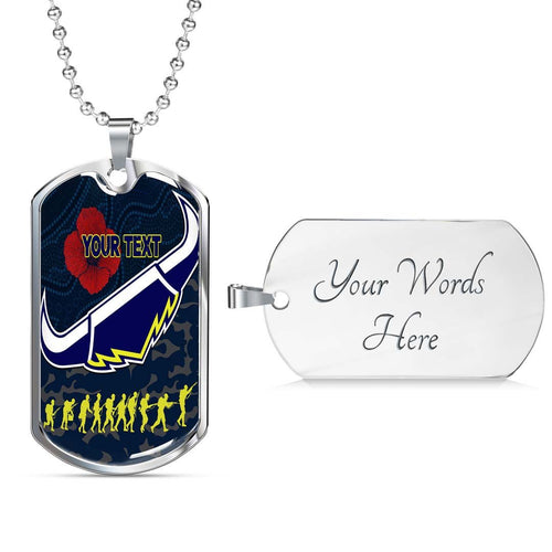 Vibe Hoodie Dog Tag - (Custom) North Queensland Cowboys Anzac Special Style - Rugby Team Dog Tag Dog Tag