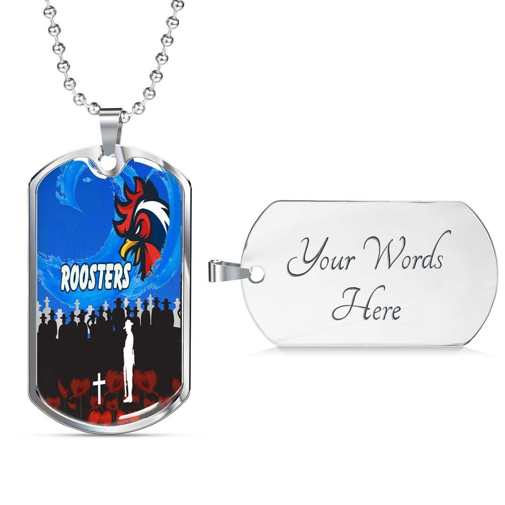 Vibe Hoodie Dog Tag - Sydney Roosters Poppy Anzac Day - Rugby Team Dog Tag