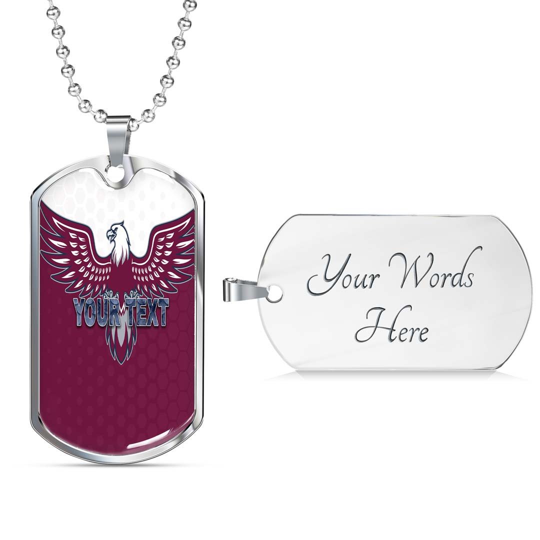 Vibe Hoodie Dog Tag - (Custom) Manly-Warringah Sea Eagles Simple - Rugby Team Dog Tag