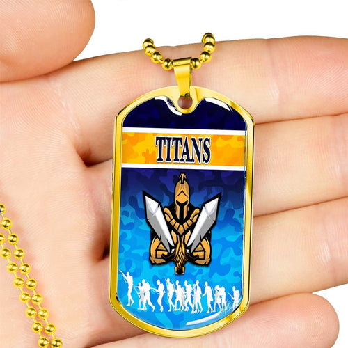 Vibe Hoodie Dog Tag - Gold Coast Titans Camo - Rugby Team Dog Tag