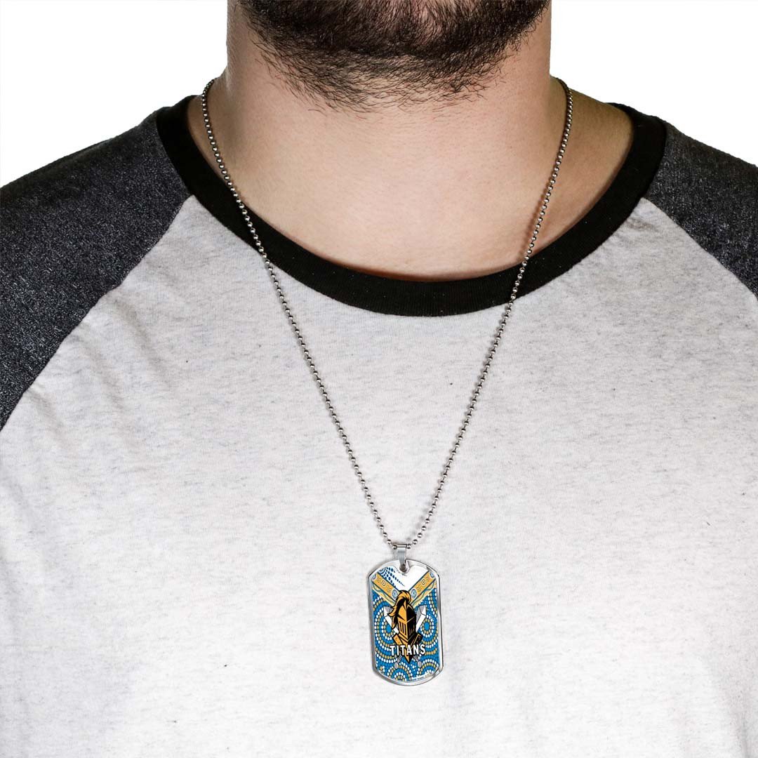 Vibe Hoodie Dog Tag - Gold Coast Titans Indigenous New - Rugby Team Dog Tag
