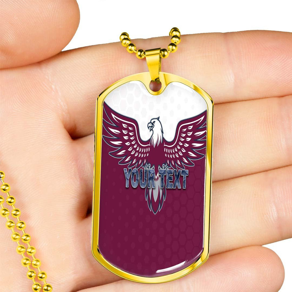 Vibe Hoodie Dog Tag - (Custom) Manly-Warringah Sea Eagles Simple - Rugby Team Dog Tag