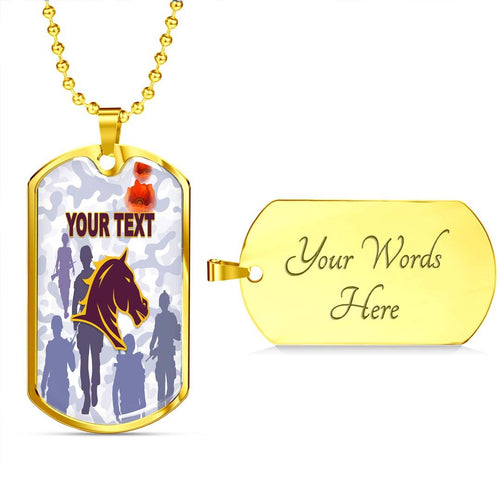 Vibe Hoodie Dog Tag - (Custom) Brisbane Broncos Anzac Day White - Rugby Team Dog Tag