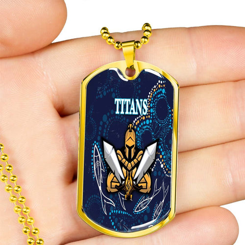 Vibe Hoodie Dog Tag - (Custom) Gold Coast Titans Navy Ver. - Rugby Team Dog Tag
