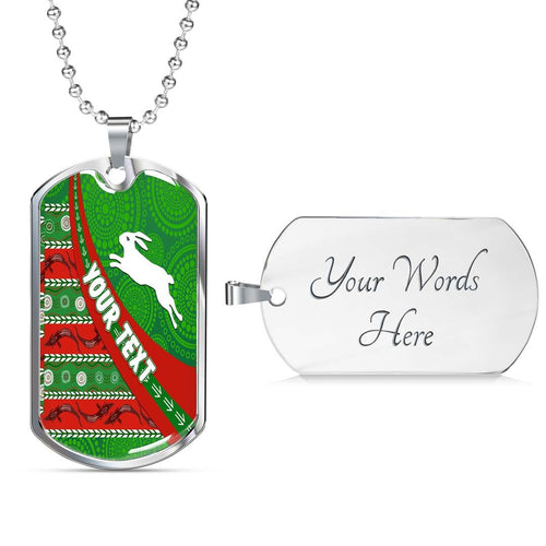 Vibe Hoodie Dog Tag - (Custom) South Sydney Rabbitohs Indigenous Aboriginal - Rugby Team Dog Tag