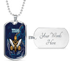 Vibe Hoodie Dog Tag - (Custom) Gold Coast Titans Navy Ver. - Rugby Team Dog Tag