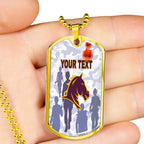 Vibe Hoodie Dog Tag - (Custom) Brisbane Broncos Anzac Day White - Rugby Team Dog Tag