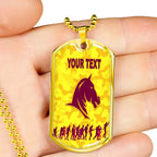 Vibe Hoodie Dog Tag - (Custom) Brisbane Broncos Anzac Day Gold Style - Rugby Team Dog Tag