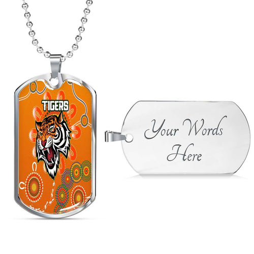 Vibe Hoodie Dog Tag - Wests Tigers Unique Indigenous - Rugby Team Dog Tag
