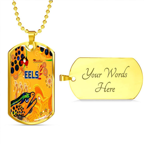 Vibe Hoodie Dog Tag - Parramatta Eels Indigenous Naidoc Yellow Version - Rugby Team Dog Tag