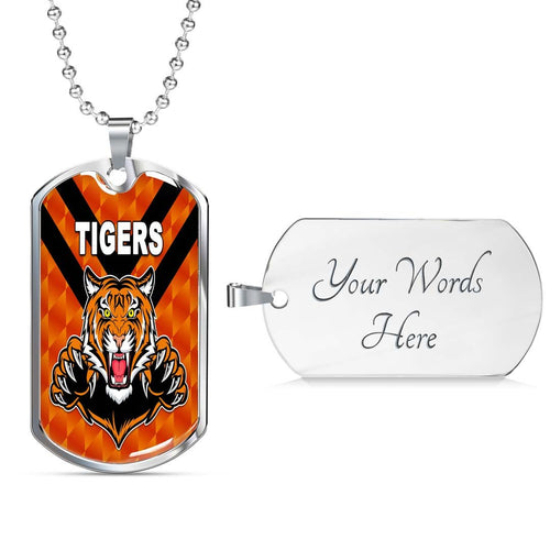 Vibe Hoodie Dog Tag - Balmain Tigers Orange Ver. - Rugby Team Dog Tag Dog Tag
