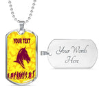 Vibe Hoodie Dog Tag - (Custom) Brisbane Broncos Anzac Day Gold Style - Rugby Team Dog Tag