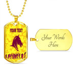 Vibe Hoodie Dog Tag - (Custom) Brisbane Broncos Anzac Day Gold Style - Rugby Team Dog Tag