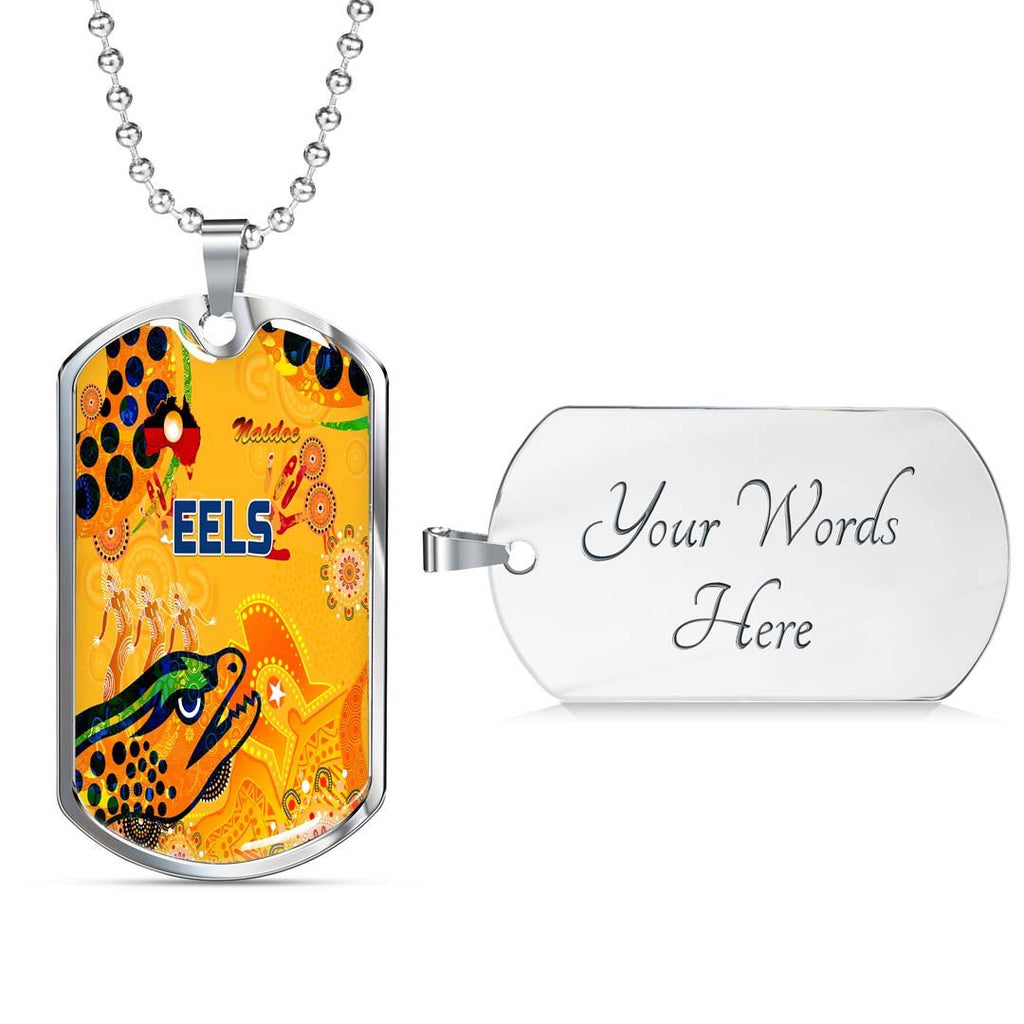 Vibe Hoodie Dog Tag - Parramatta Eels Indigenous Naidoc Yellow Version - Rugby Team Dog Tag