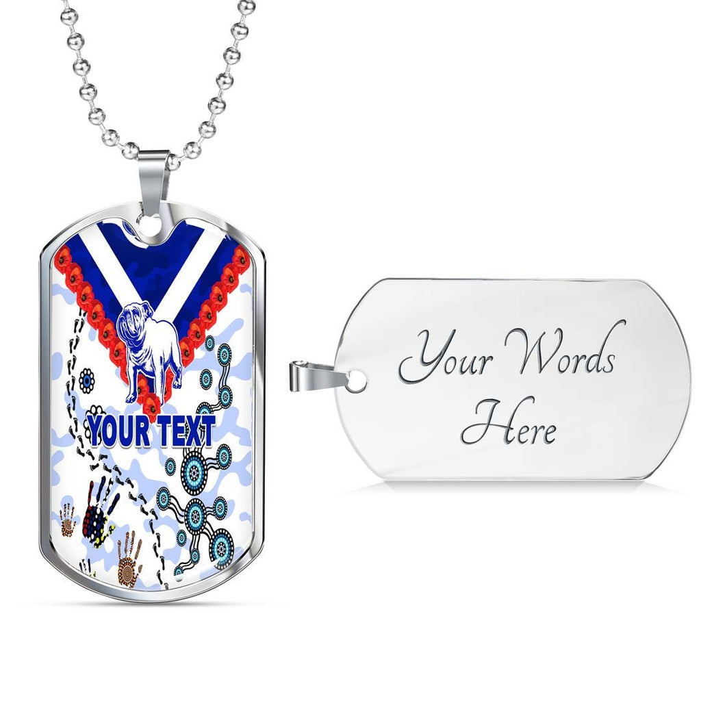 Vibe Hoodie Dog Tag - (Custom) Canterbury-Bankstown Bulldogs Anzac Day New - Rugby Team Dog Tag