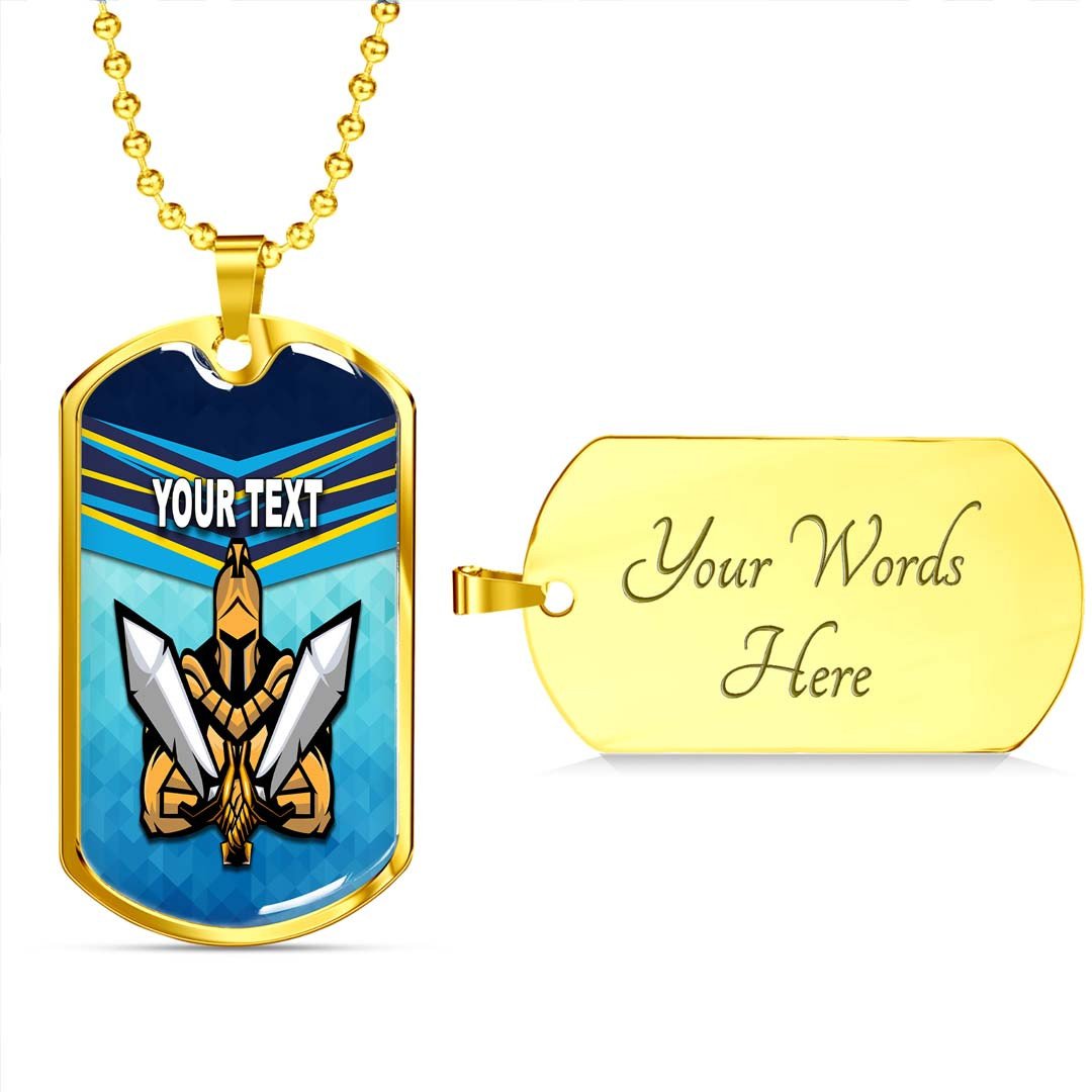 Vibe Hoodie Dog Tag - (Custom) Gold Coast Titans Simple - Rugby Team Dog Tag